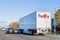 March 22, 2018 Sacramento / CA / USA - Fedex Express truck travelling on the freeway