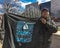 MARCH 24, 2018: Washington, D.C. African American sells t-shirt on Pennsylvania Avenue at March. Parkland, standup