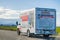 March 25, 2018 Stockton / CA / USA - U-Haul van travelling on the interstate; U-Haul is an American company offering DIY moving