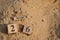 March 26, Number cube with Sand background.