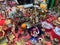 March 27, 2021, Ukraine, Kharkov. Swap meet, sale of old things. Rare and unique vintage figurines and beautiful things. Buddha