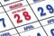 march 28th. Day 28 of month, Date marked Save the Date  on a calendar. spring month, day of the year concept