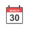 March 30 calendar icon.