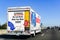 March 31, 2019 Oakland / CA / USA - U-Haul van travelling on the freeway in San Francisco bay area; U-Haul is an American company