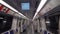 March 5, 2019 Barcelona Spain. Theme urban municipal underground transport. New modern interior design inside the subway