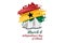 March 6, Independence Day of Ghana with national bird vector illustration