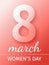 March 8 greeting card . Holiday template