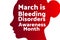 March is Bleeding Disorders Awareness Month concept. Female children face silhouette. Template for background, banner