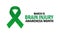 March Is Brain Injury Awareness Month Vector Illustration