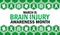 March Is Brain Injury Awareness Month Vector illustration