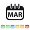 March Calendar Icon - Colorful Vector symbol