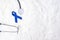 March Colorectal Cancer Awareness month, dark Blue Ribbon with stethoscope on white background for supporting people living and