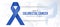 March is Colorectal Cancer Awareness Month - Text and Blue ribbon awareness sign on abstract triangle texture and colorectal sign