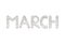 March. Creative hand drawn letters. Coloring page.