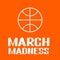 March Madness. Annual Basketball Tournament. Sport ball. Vector template for logo design, banner, poster, sticker, flyer, etc
