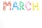 March month, word made from colorful paper clips
