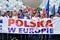 March `Poland in Europe`.Thousands of opposition supporters marched  in the Polish capital to celebrate the nation`s European Unio