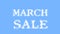 March Sale cloud text effect sky isolated background