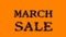 March Sale smoke text effect orange isolated background