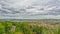 Marches countryside landscape in Italy. View from the terrace of the Sanctuary of the Holy House of Loreto town