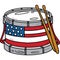 Marching Drum Cartoon Colored Clipart Illustration