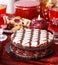 Marchpane cake with wine punch and cookies