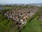 Marchwood residential area with houses aerial view Southampton container terminal UK