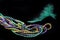 Mardi gras beads with green feather