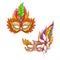 Mardi Gras carnival face mask realistic vector