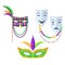 Mardi Gras. Carnival Masks Isolated Illustrations