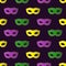 Mardi Gras Carnival seamless pattern with colorful masks.