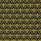 Mardi Gras carnival vector seamless pattern with gold fleur-de-lis and rhombus on black background.