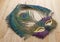 Mardi Gras Feather Mask Dusty On Table Vibrant