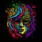 Mardi Gras Mask. Colorful design. Carnival. AI Art generated