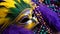 Mardi Gras mask, costume, elegance, luxury, gold generated by AI