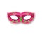 Mardi Gras mask pink color with decorative floral element. Authentic Venetian painted Carnival Face Mask. Masquerade