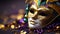 Mardi Gras mask shines with vibrant elegance generated by AI