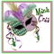 Mardi Gras Mask Square Image - Purple/gold Green