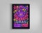 Mardi Gras poster design template in neon style. Neon sign, bright luminous sign, brochure, invitation, postcard, vivid