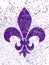 Mardi gras simbol - Fleur de lis. Grunge background