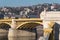 Margaret Bridge or Margit hid over Danube river in Budapest, Hungary