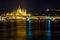 Margaret bridge, Parliament and Citadel in Budapest