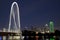 Margaret Hunt Hill Bridge and skyline at night