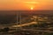 Margaret Hunt Hill Bridge at Sunset, Dallas City, Texas