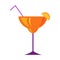 Margarita Glass with Citrus Cocktail Flat Vector