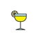 Margarita glass with lime filled outline icon