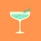 Margarita with rosemary and gin tonic. Flat vector illustration with texture