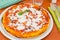 Margherita pizza with tomato, mozza