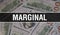 Marginal text Concept Closeup. American Dollars Cash Money,3D rendering. Marginal at Dollar Banknote. Financial USA money banknote