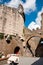 Maria Metella mausoleum courtyard in Via appia antica at Rome